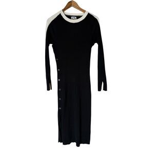Future Collective Kahlana Barfield Brown Ribbed Maxi Sweater Dress Sz L Fitted